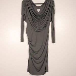 NWT Halston Heritage Draped Dress in Slate